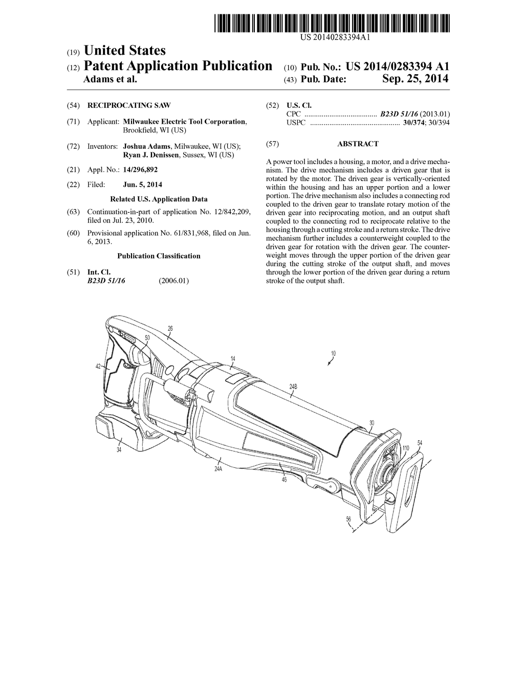 RECIPROCATING SAW - diagram, schematic, and image 01