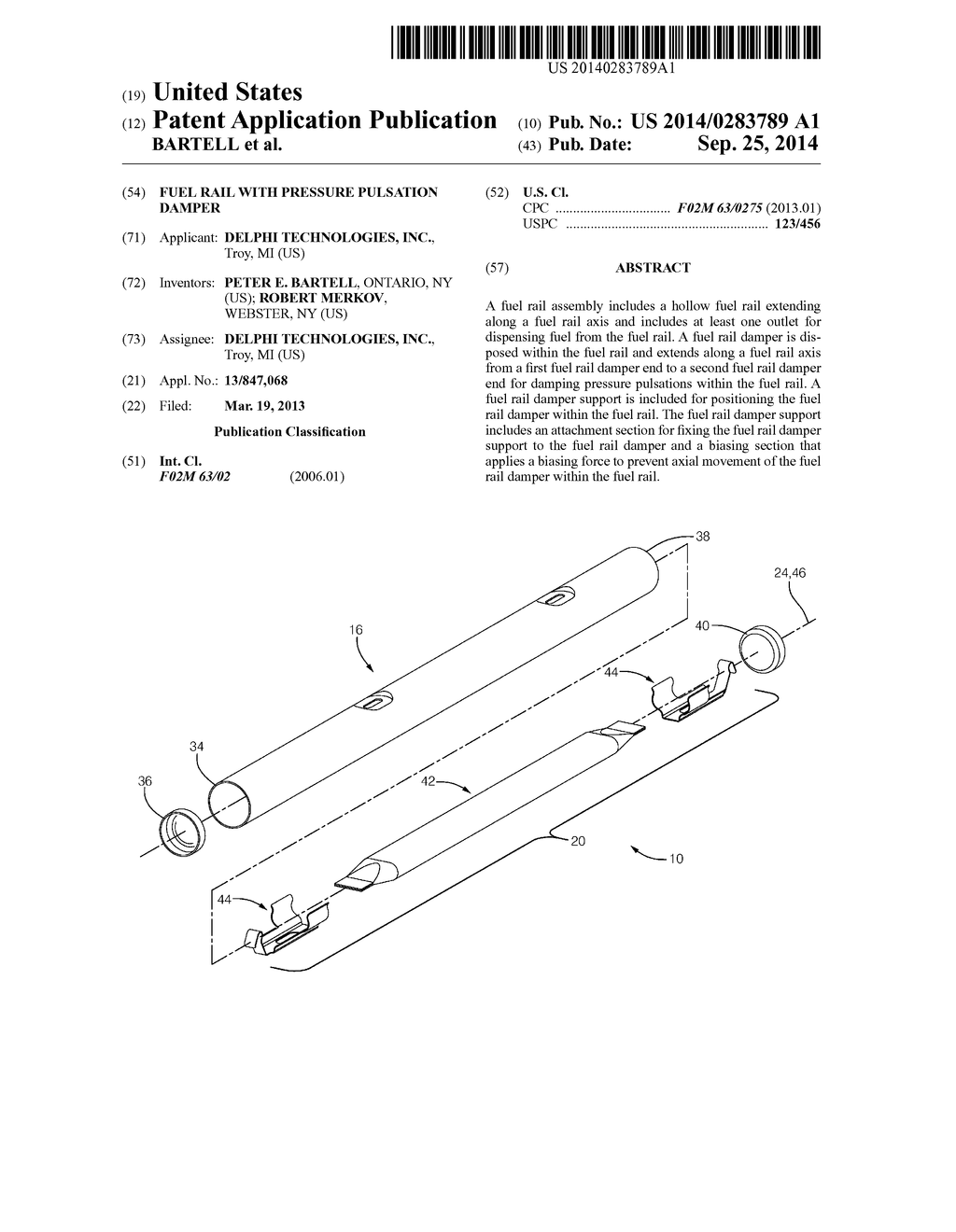 FUEL RAIL WITH PRESSURE PULSATION DAMPER - diagram, schematic, and image 01