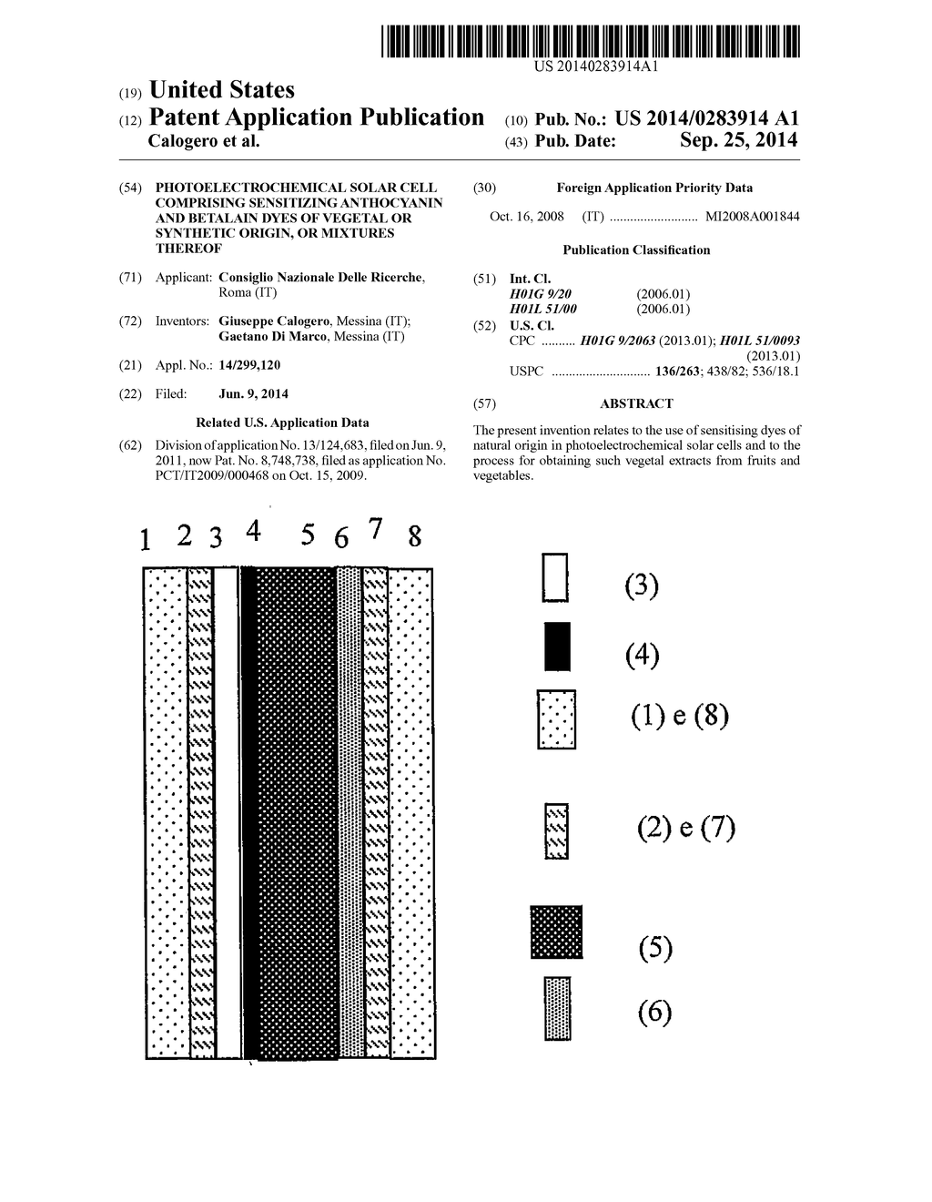 Photoelectrochemical Solar Cell Comprising Sensitizing Anthocyanin and     Betalain Dyes of Vegetal or Synthetic Origin, or Mixtures Thereof - diagram, schematic, and image 01