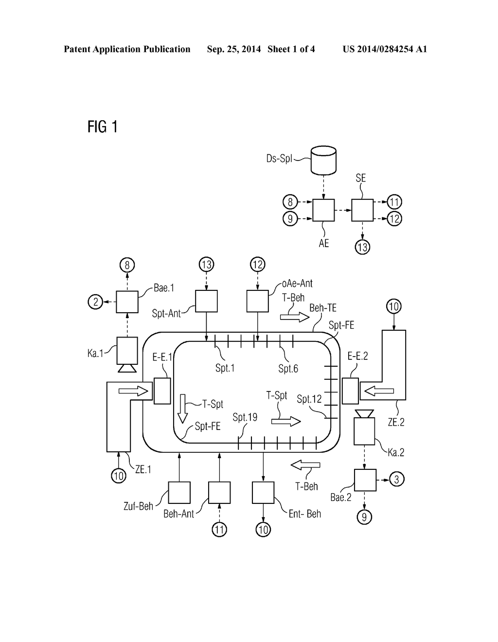 SORTING PLANT AND SORTING METHOD WITH TWO TYPES OF SORTING TERMINALS - diagram, schematic, and image 02