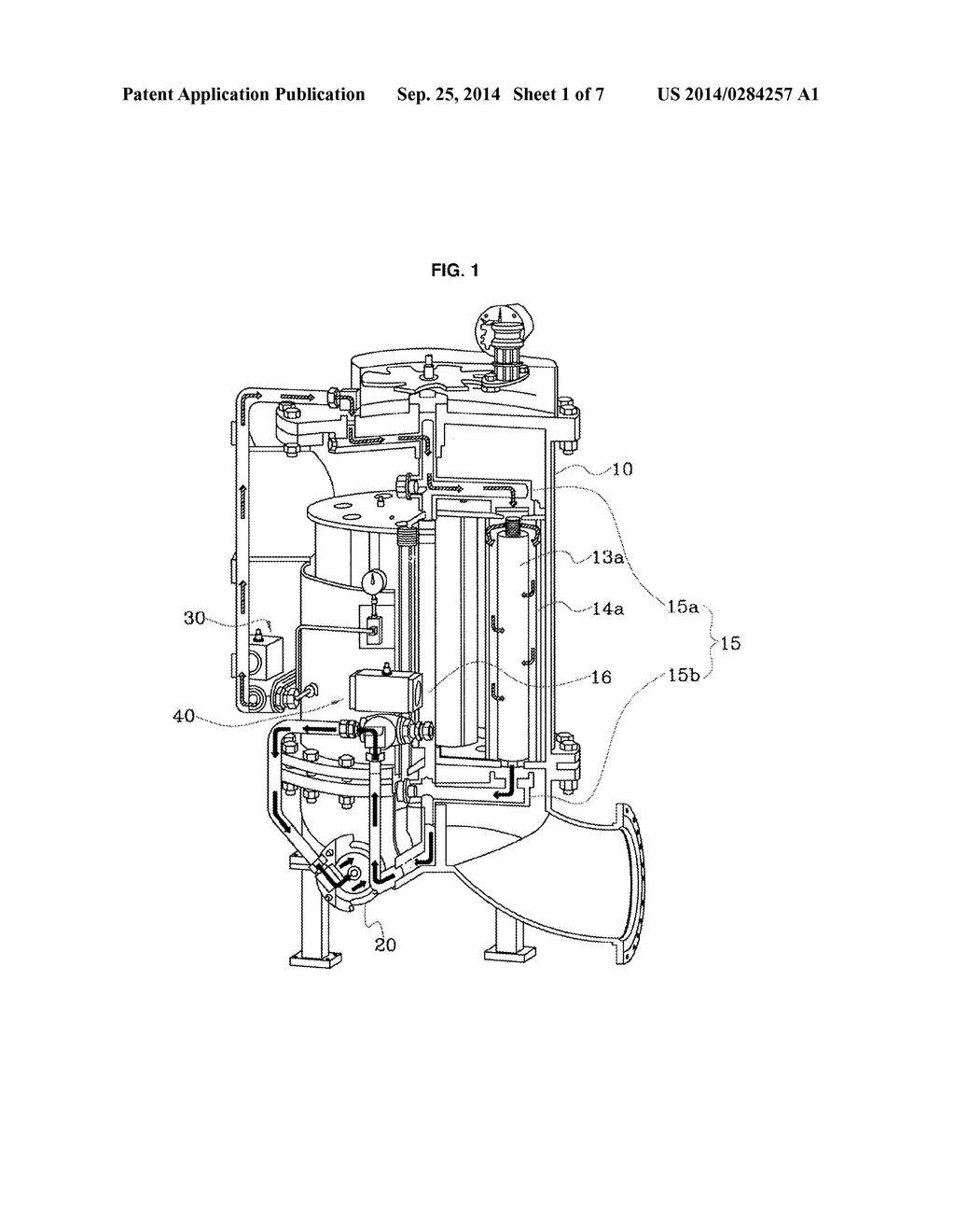 FILTER APPARATUS UTILIZING PRESSURIZED REVERSE CLEANING BY MEANS OF A     FILTER DRUM - diagram, schematic, and image 02