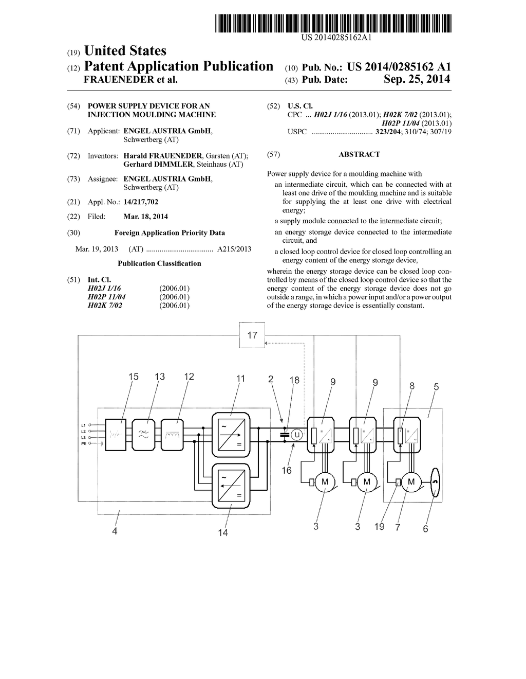 Power supply device for an injection moulding machine - diagram, schematic, and image 01