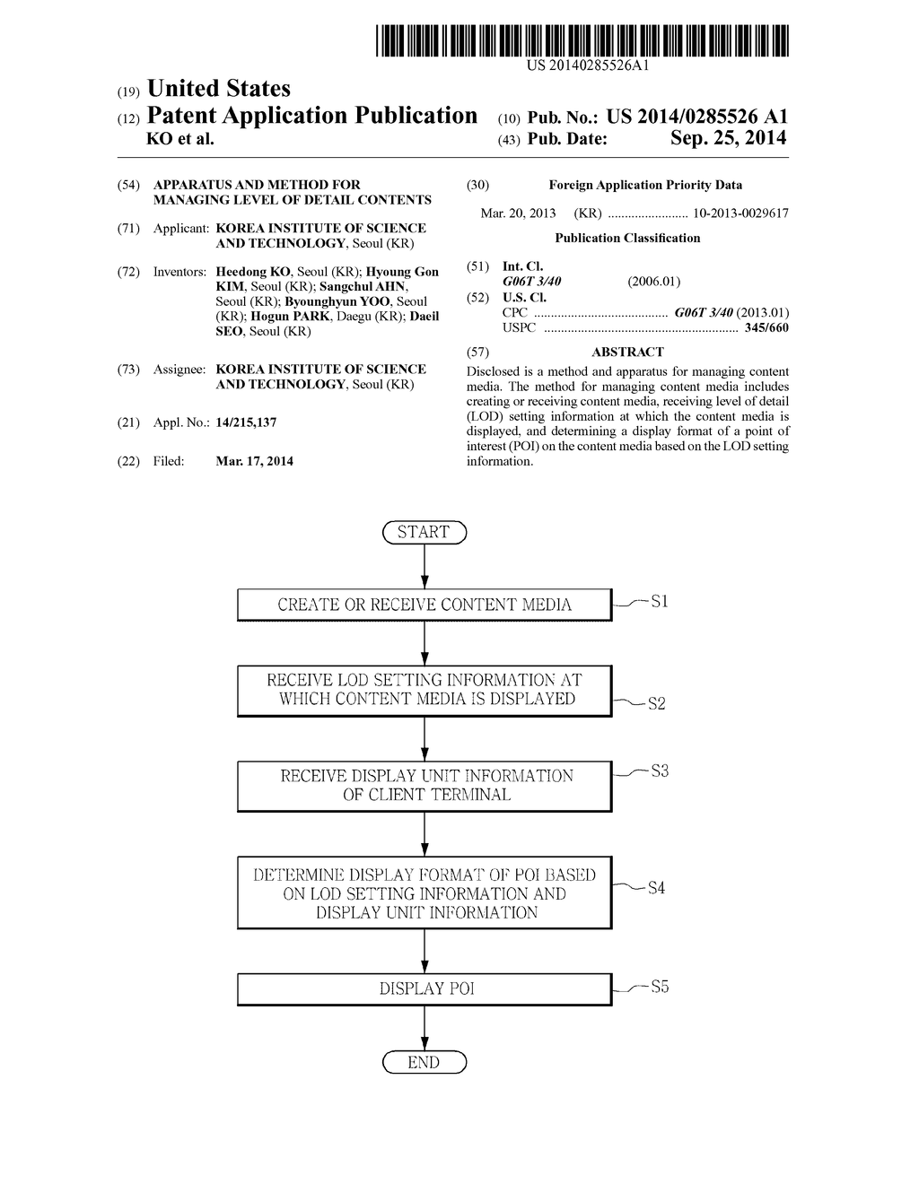 APPARATUS AND METHOD FOR MANAGING LEVEL OF DETAIL CONTENTS - diagram, schematic, and image 01