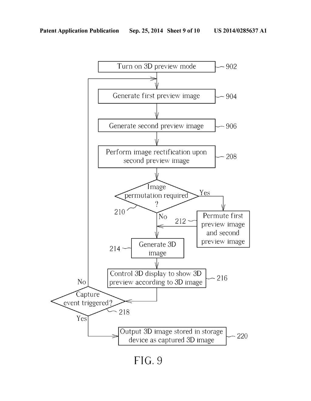 3D IMAGE CAPTURE METHOD WITH 3D PREVIEW OF PREVIEW IMAGES GENERATED BY     MONOCULAR CAMERA AND RELATED ELECTRONIC DEVICE THEREOF - diagram, schematic, and image 10