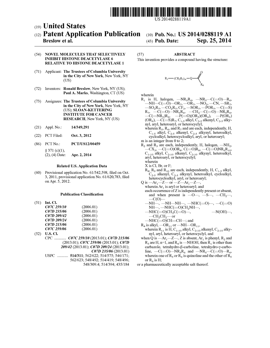 NOVEL MOLECULES THAT SELECTIVELY INHIBIT HISTONE DEACETYLASE 6 RELATIVE TO     HISTONE DEACETYLASE 1 - diagram, schematic, and image 01