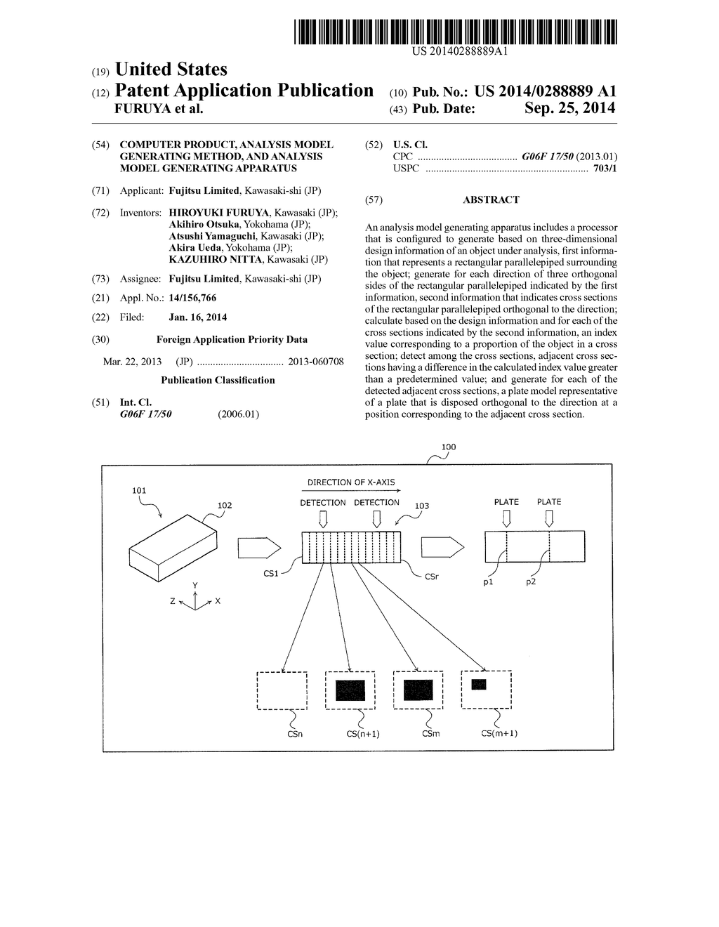 COMPUTER PRODUCT, ANALYSIS MODEL GENERATING METHOD, AND ANALYSIS MODEL     GENERATING APPARATUS - diagram, schematic, and image 01