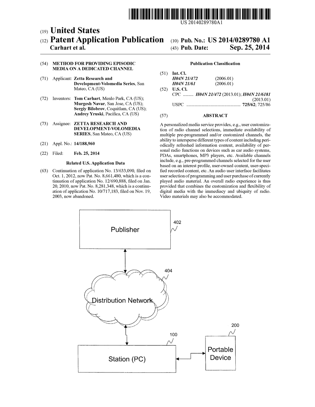 METHOD FOR PROVIDING EPISODIC MEDIA ON A DEDICATED CHANNEL - diagram, schematic, and image 01