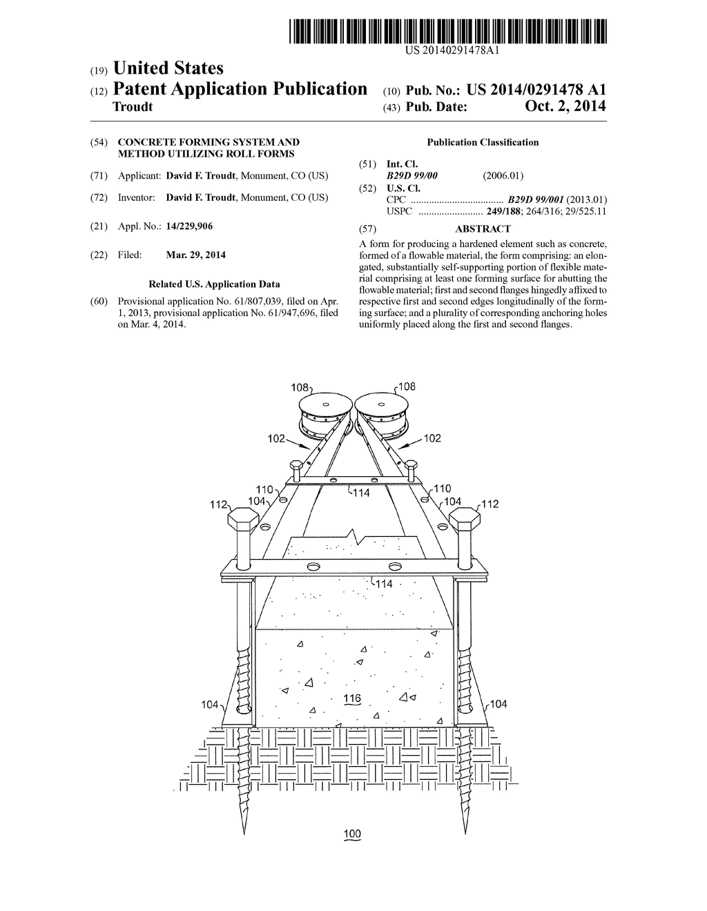 CONCRETE FORMING SYSTEM AND METHOD UTILIZING ROLL FORMS - diagram, schematic, and image 01