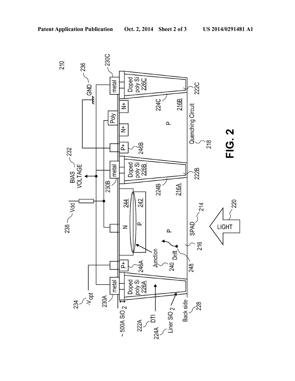 ENHANCED PHOTON DETECTION DEVICE WITH BIASED DEEP TRENCH ISOLATION - diagram, schematic, and image 03