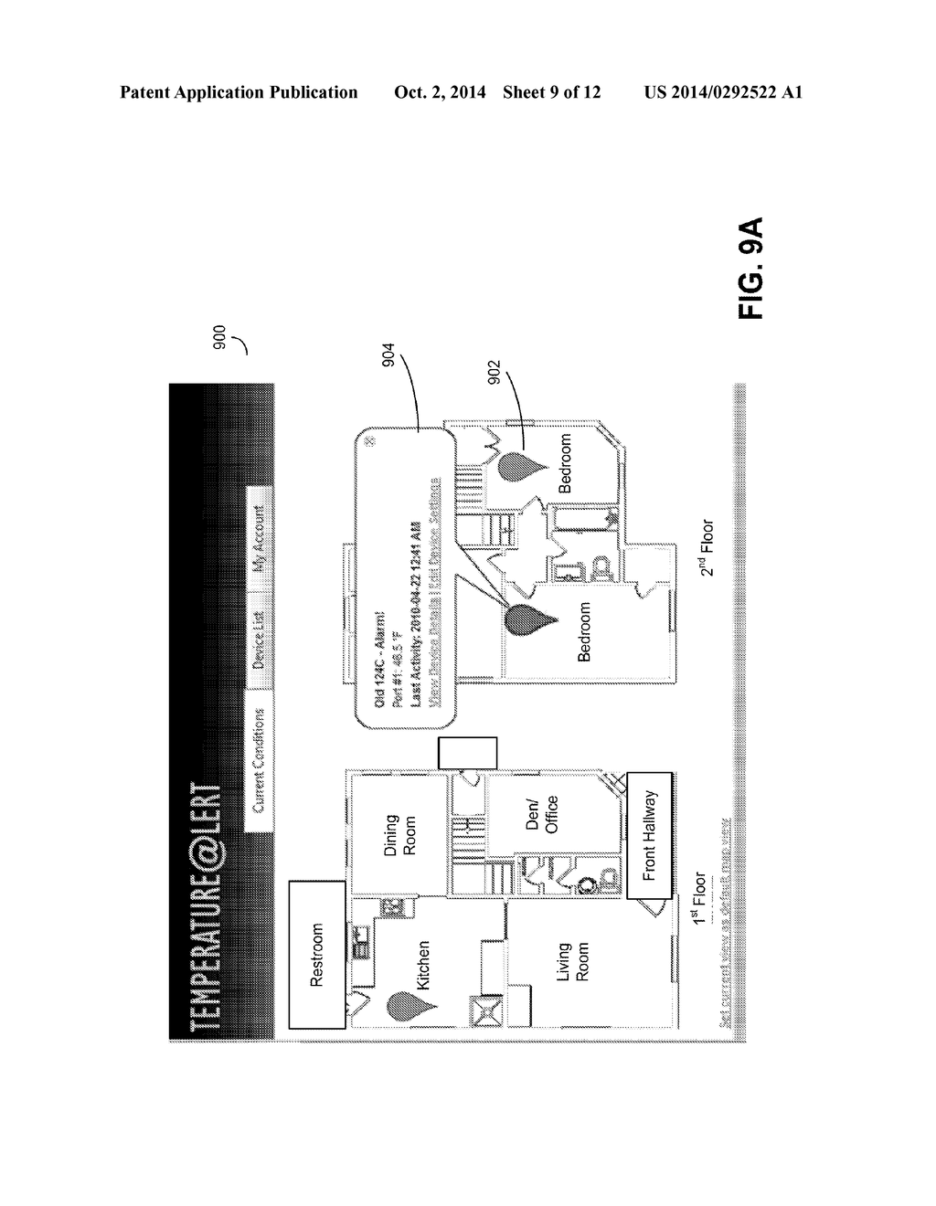 PRESENTING INFORMATION REGARDING CONDITIONS OF AN ENVIRONMENT WITH A     VISUAL REPRESENTATION OF THE ENVIRONMENT - diagram, schematic, and image 10