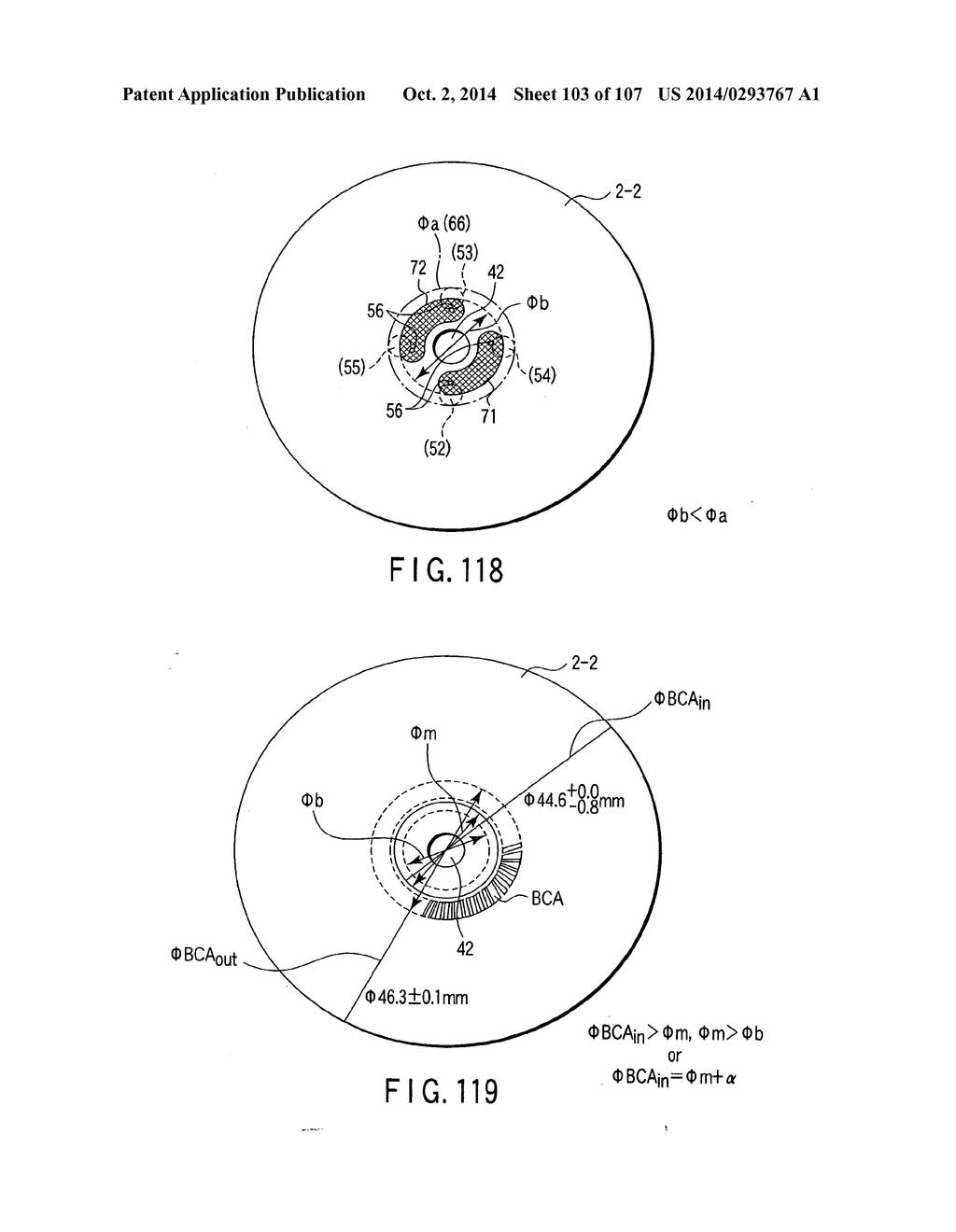 WRITE-ONCE TYPE INFORMATION STORAGE MEDIUM (DISK STRUCTURE OF RECORDING     TYPE INFORMATION STORAGE MEDIUM HAVING STRUCTURE IN WHICH RECORDING LAYER     FORMED ON TRANSPARENT SUSBSTRATE IS DEFINED AS INSIDE), AND INFORMATION     REPRODUCING METHOD OR INFORMATION RECORDING METHOD AS WELL AS STORAGE     MEDIUM MANUFACTURING - diagram, schematic, and image 104