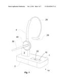 Headset Base With Holder For Mobile Communication Device diagram and image