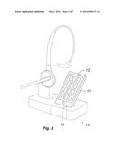 Headset Base With Holder For Mobile Communication Device diagram and image