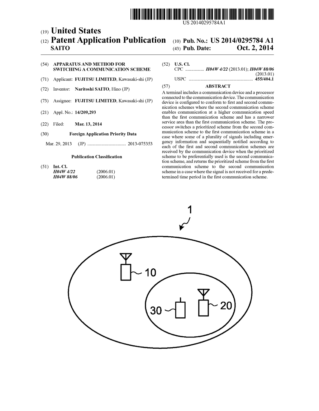 APPARATUS AND METHOD FOR SWITCHING A COMMUNICATION SCHEME - diagram, schematic, and image 01