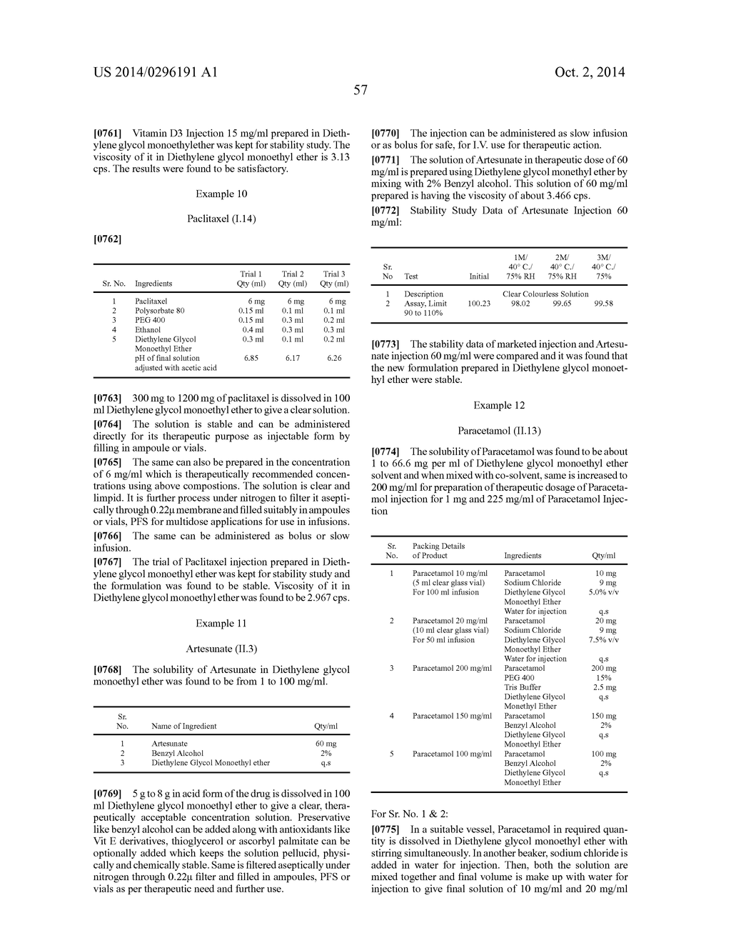 COMPOSITIONS OF PHARMACEUTICAL ACTIVES CONTAINING DIETHYLENE GLYCOL     MONOETHYL ETHER OR OTHER ALKYL DERIVATIVES - diagram, schematic, and image 59