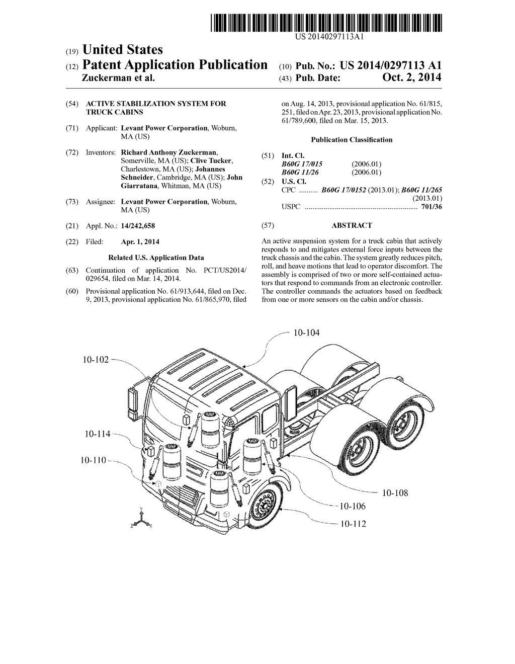 ACTIVE STABILIZATION SYSTEM FOR TRUCK CABINS - diagram, schematic, and image 01