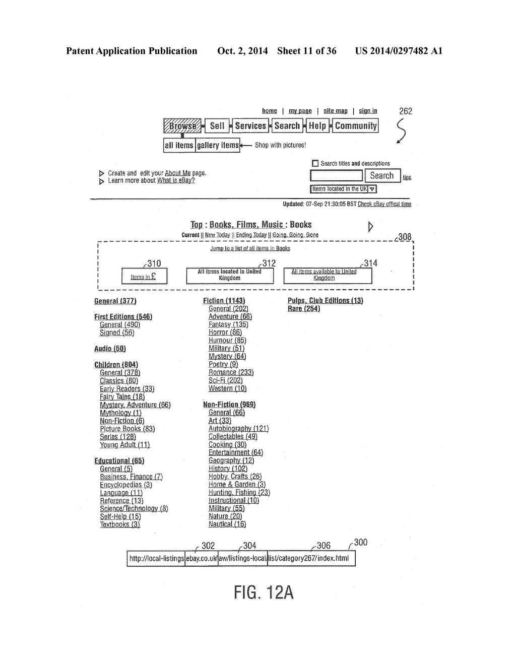 METHOD AND SYSTEM FOR LISTING ITEMS GLOBALLY AND REGIONALLY, AND     CUSTOMIZED LISTING ACCORDING TO CURRENCY OR SHIPPING AREA - diagram, schematic, and image 12