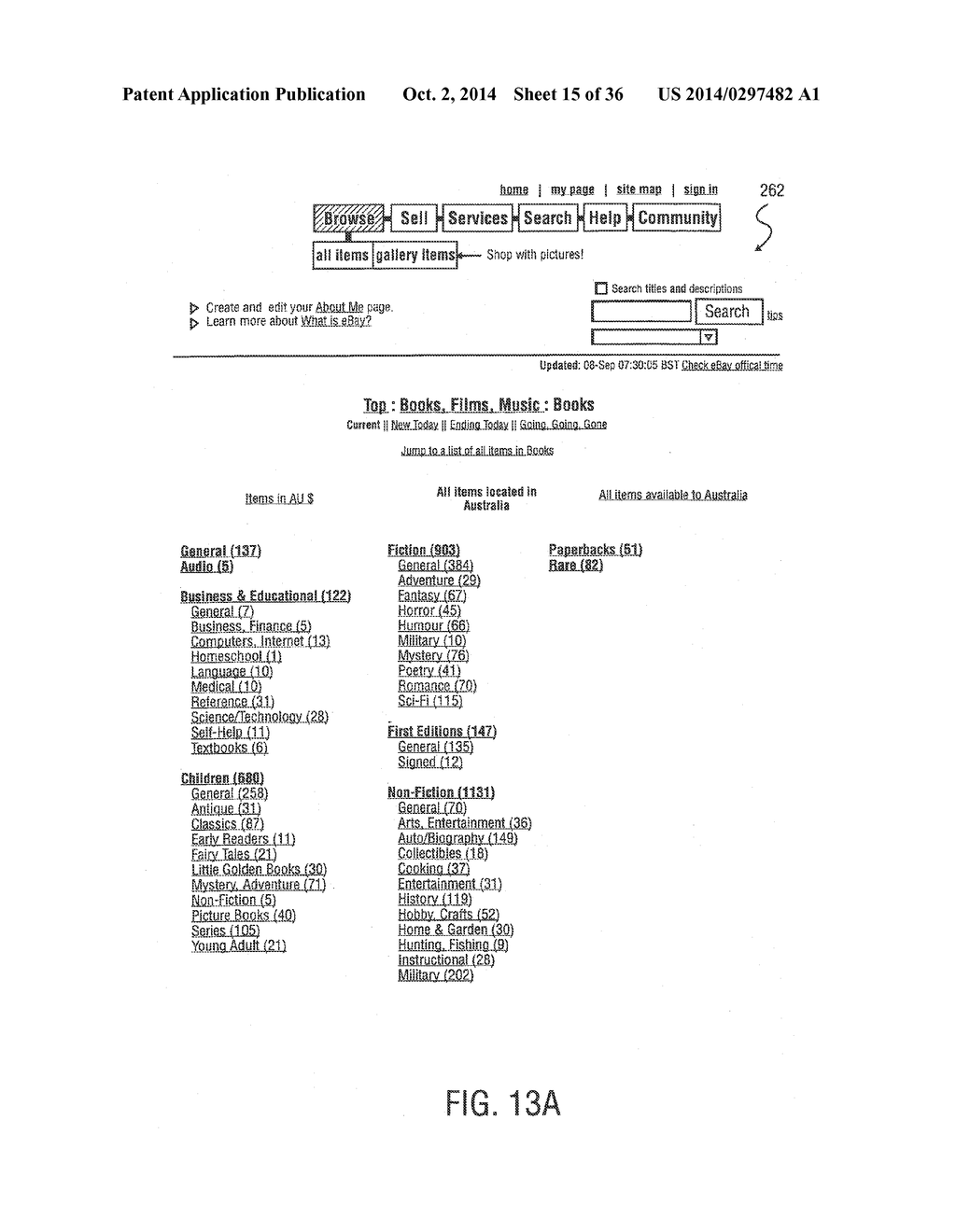 METHOD AND SYSTEM FOR LISTING ITEMS GLOBALLY AND REGIONALLY, AND     CUSTOMIZED LISTING ACCORDING TO CURRENCY OR SHIPPING AREA - diagram, schematic, and image 16