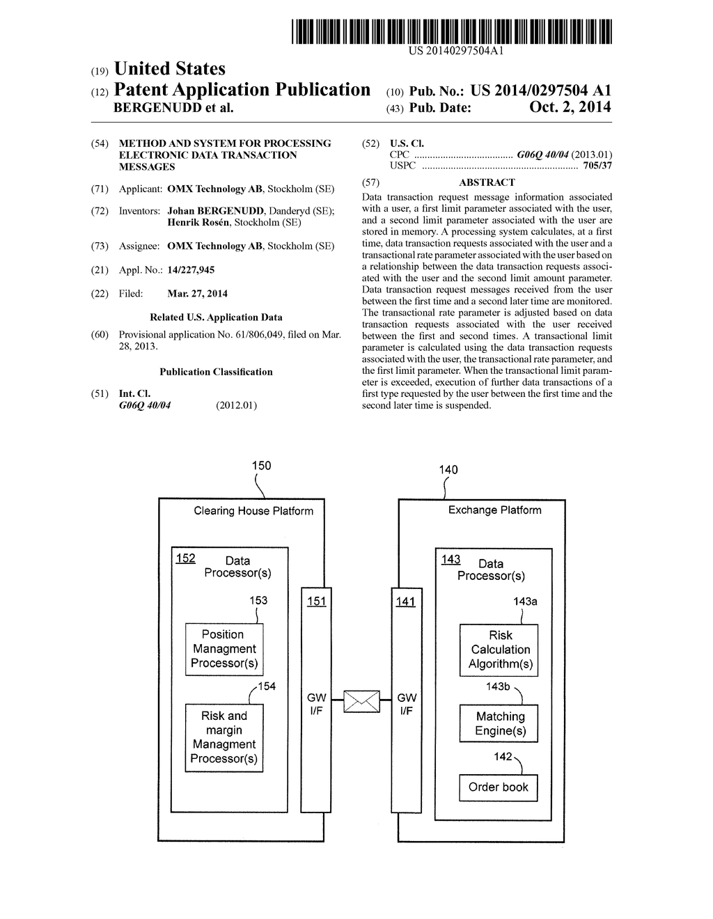 METHOD AND SYSTEM FOR PROCESSING ELECTRONIC DATA TRANSACTION MESSAGES - diagram, schematic, and image 01