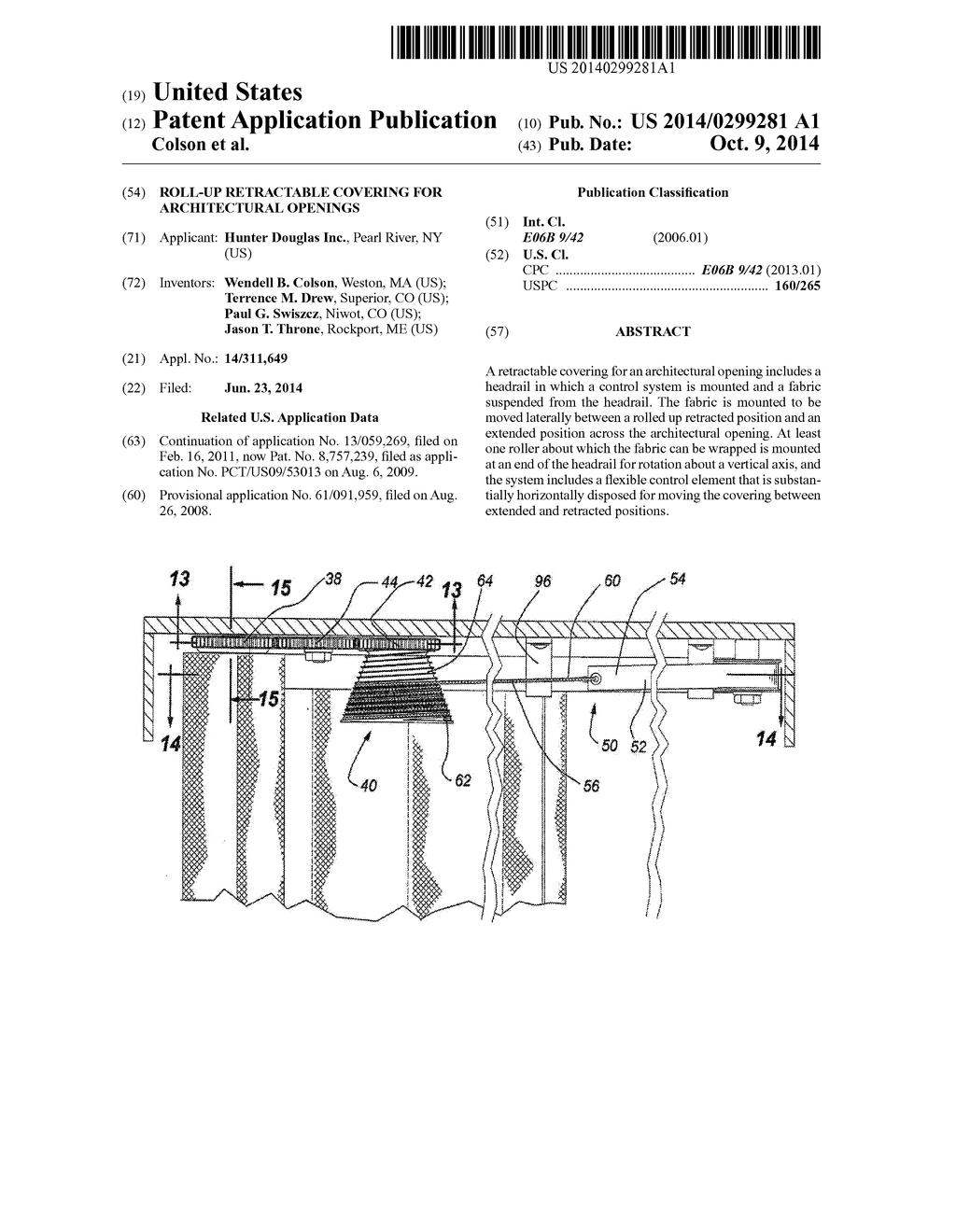 ROLL-UP RETRACTABLE COVERING FOR ARCHITECTURAL OPENINGS - diagram, schematic, and image 01