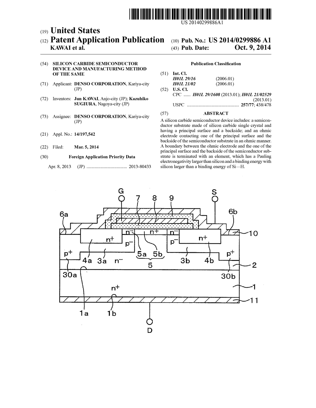 SILICON CARBIDE SEMICONDUCTOR DEVICE AND MANUFACTURING METHOD OF THE SAME - diagram, schematic, and image 01