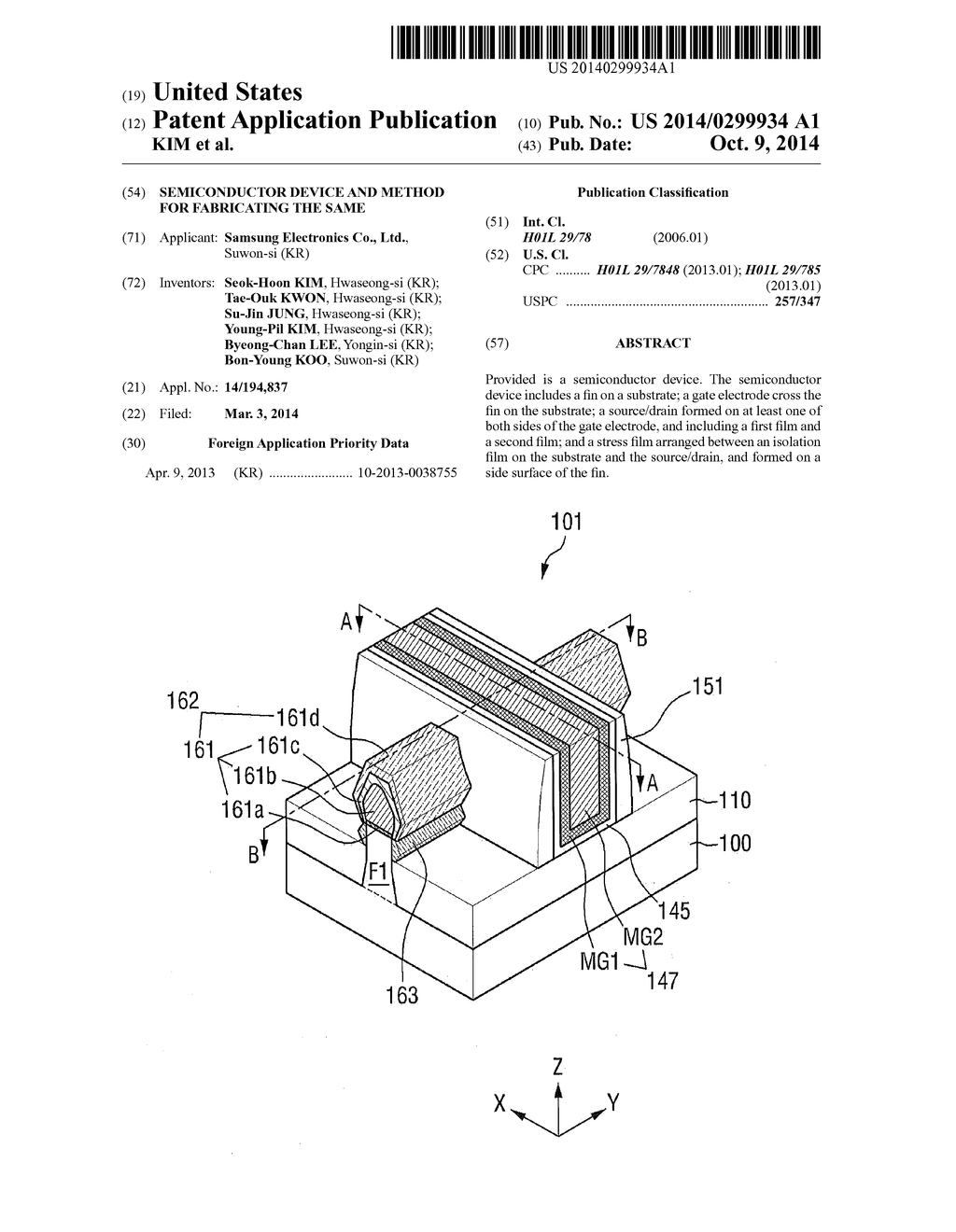 Semiconductor Device and Method for Fabricating the Same - diagram, schematic, and image 01