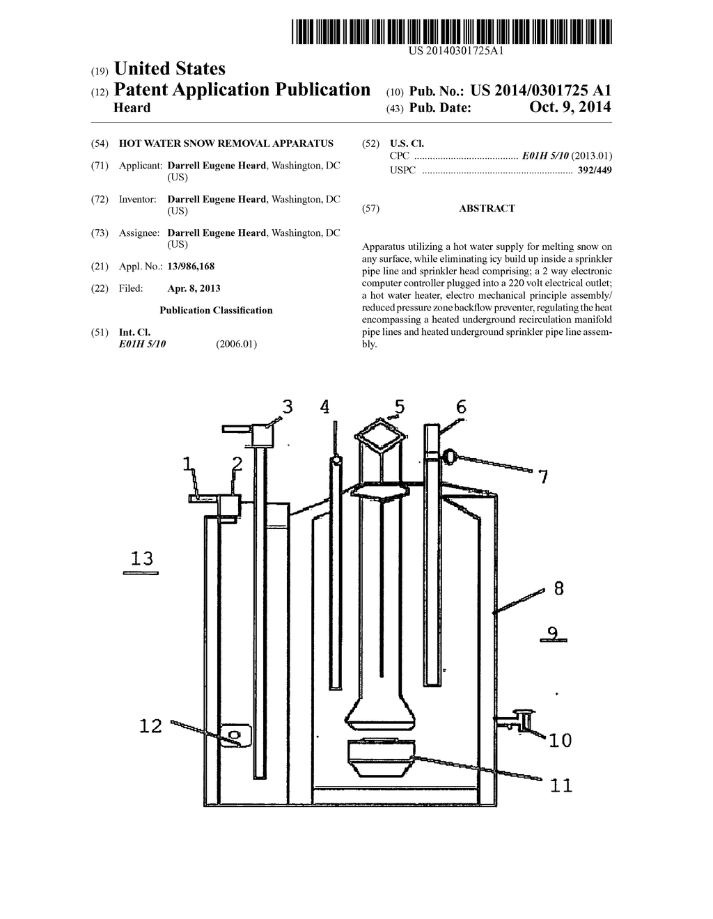 Hot water snow removal apparatus - diagram, schematic, and image 01