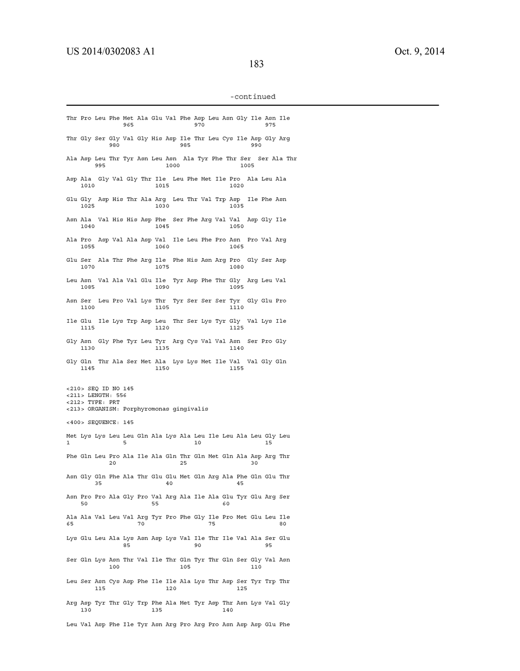 PORPHYROMONAS GINGIVALIS POLYPEPTIDES AND NUCLEOTIDES - diagram, schematic, and image 184