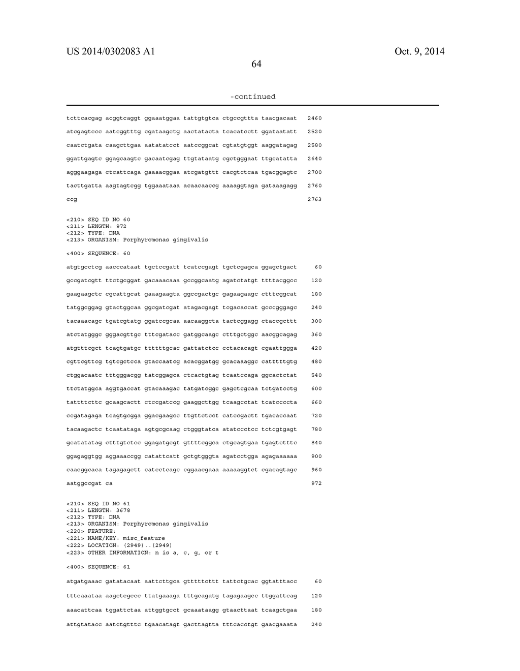 PORPHYROMONAS GINGIVALIS POLYPEPTIDES AND NUCLEOTIDES - diagram, schematic, and image 65