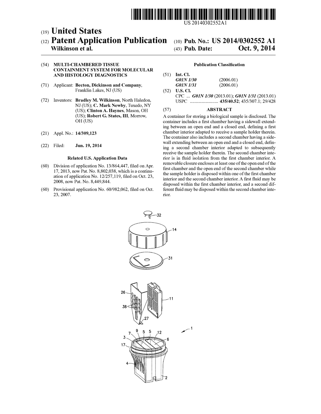 Multi-Chambered Tissue Containment System for Molecular and Histology     Diagnostics - diagram, schematic, and image 01