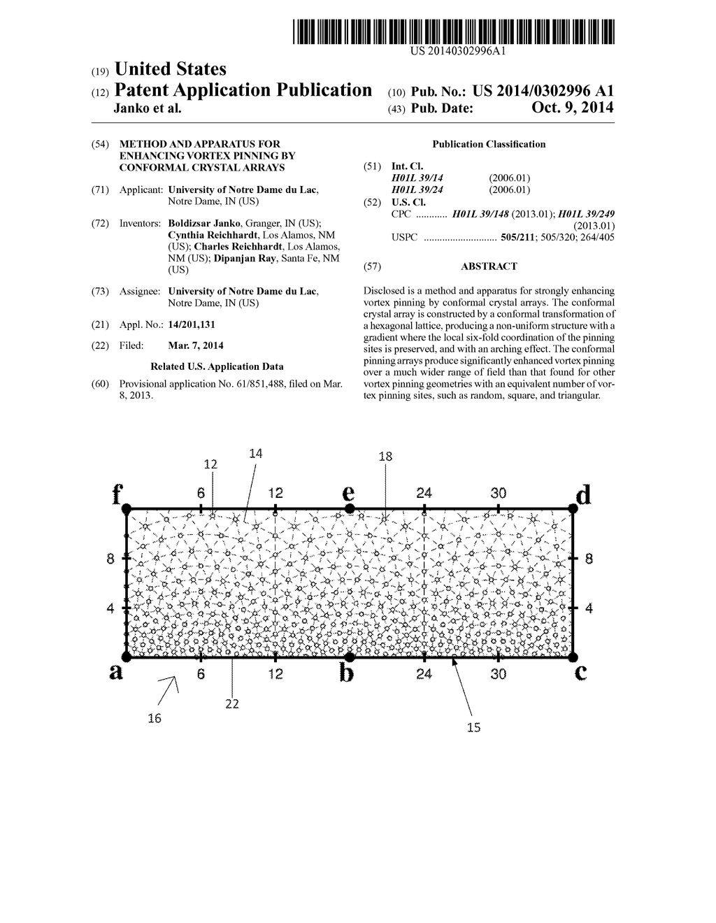 METHOD AND APPARATUS FOR ENHANCING VORTEX PINNING BY CONFORMAL CRYSTAL     ARRAYS - diagram, schematic, and image 01