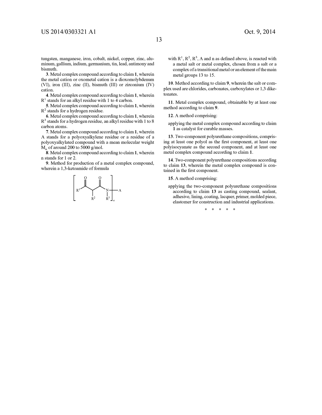 METAL COMPLEX COMPOUNDS AS CATALYSTS FOR POLYURETHANE COMPOSITIONS - diagram, schematic, and image 14