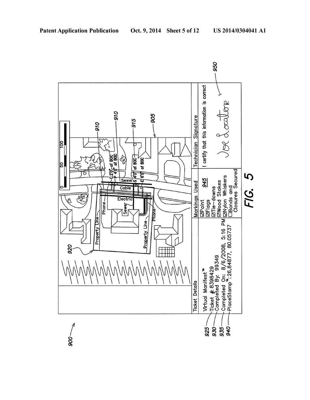 METHODS AND APPARATUS FOR ANALYZING LOCATE AND MARKING OPERATIONS WITH     RESPECT TO ENVIRONMENTAL LANDMARKS - diagram, schematic, and image 06