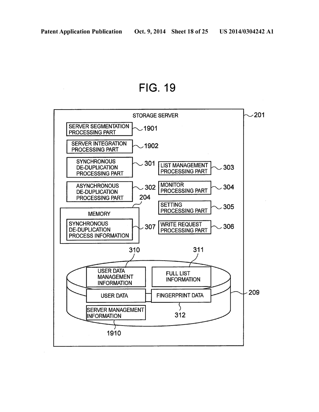 STORAGE SYSTEM FOR ELIMINATING DUPLICATED DATA - diagram, schematic, and image 19