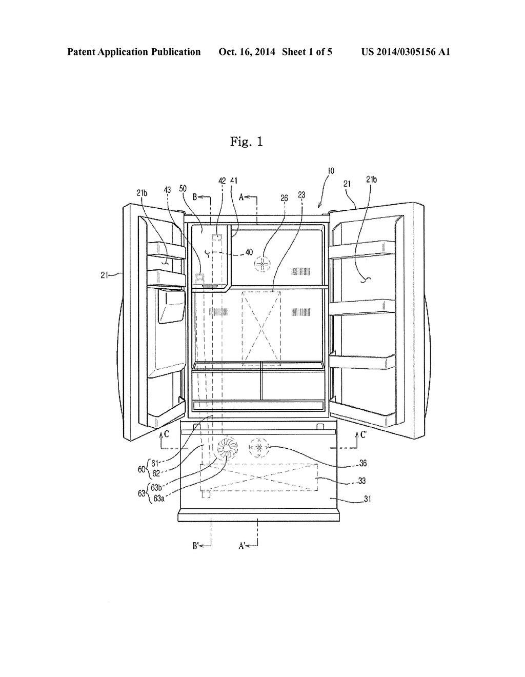 REFRIGERATOR WITH ICEMAKER COMPARTMENT HAVING AN IMPROVED AIR FLOW - diagram, schematic, and image 02