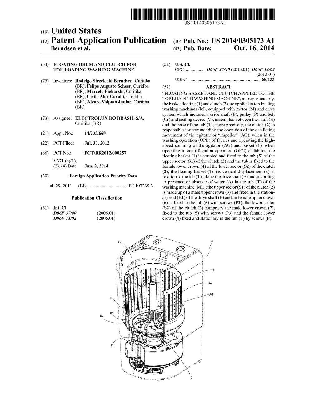 Floating Drum and Clutch for Top-Loading Washing Machine - diagram, schematic, and image 01