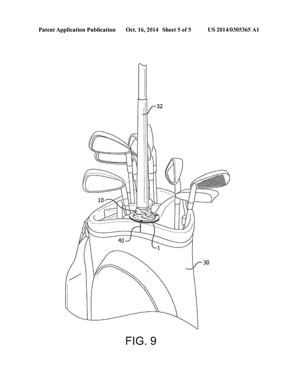 Golf Bag Accessory for Indicating Removal of a Club from the Bag - diagram, schematic, and image 06