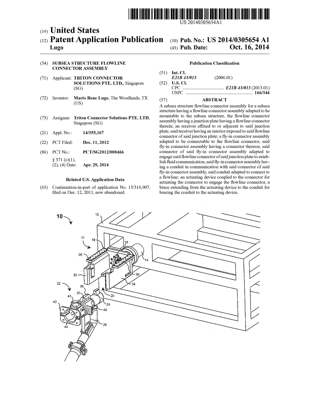 SUBSEA STRUCTURE FLOWLINE CONNECTOR ASSEMBLY - diagram, schematic, and image 01