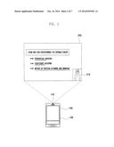 PORTABLE TERMINAL WITH PROJECTOR AND METHOD FOR DISPLAYING DATA THEREON diagram and image