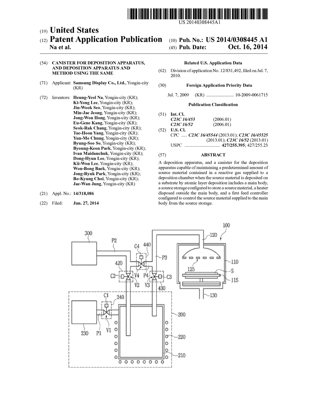 CANISTER FOR DEPOSITION APPARATUS, AND DEPOSITION APPARATUS AND METHOD     USING THE SAME - diagram, schematic, and image 01