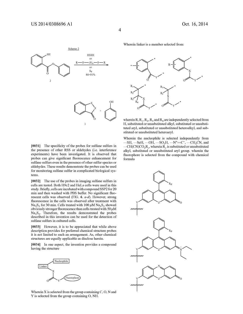 REACTION-BASED FLUORESCENT PROBES FOR SULFANE SULFUR AND THE APPLICATION     IN BIOIMAGING - diagram, schematic, and image 14