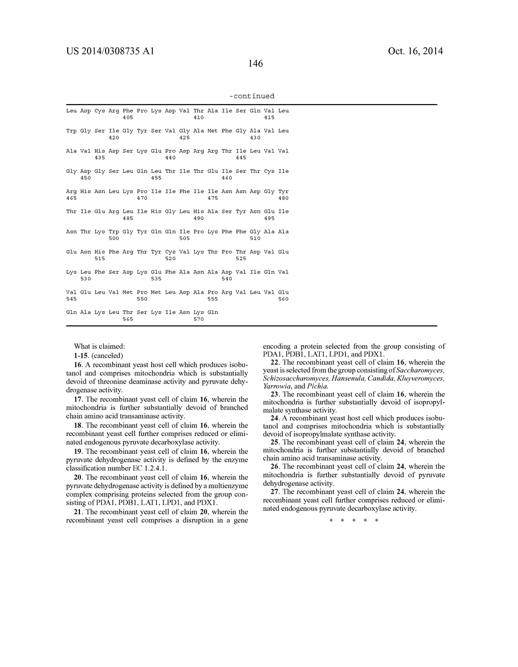 INCREASED PRODUCTION OF ISOBUTANOL IN YEAST WITH REDUCED MITOCHONDRIAL     AMINO ACID BIOSYNTHESIS - diagram, schematic, and image 148