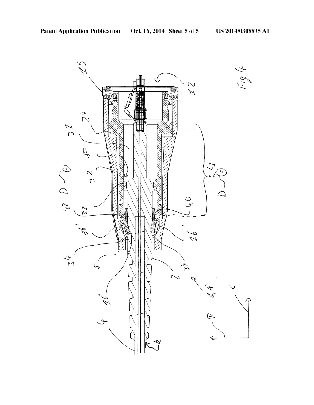 END FITTING FOR A CABLE WITH SEALING PROTRUSION AND ENCLOSURE ASSEMBLY     WITH END FITTING - diagram, schematic, and image 06