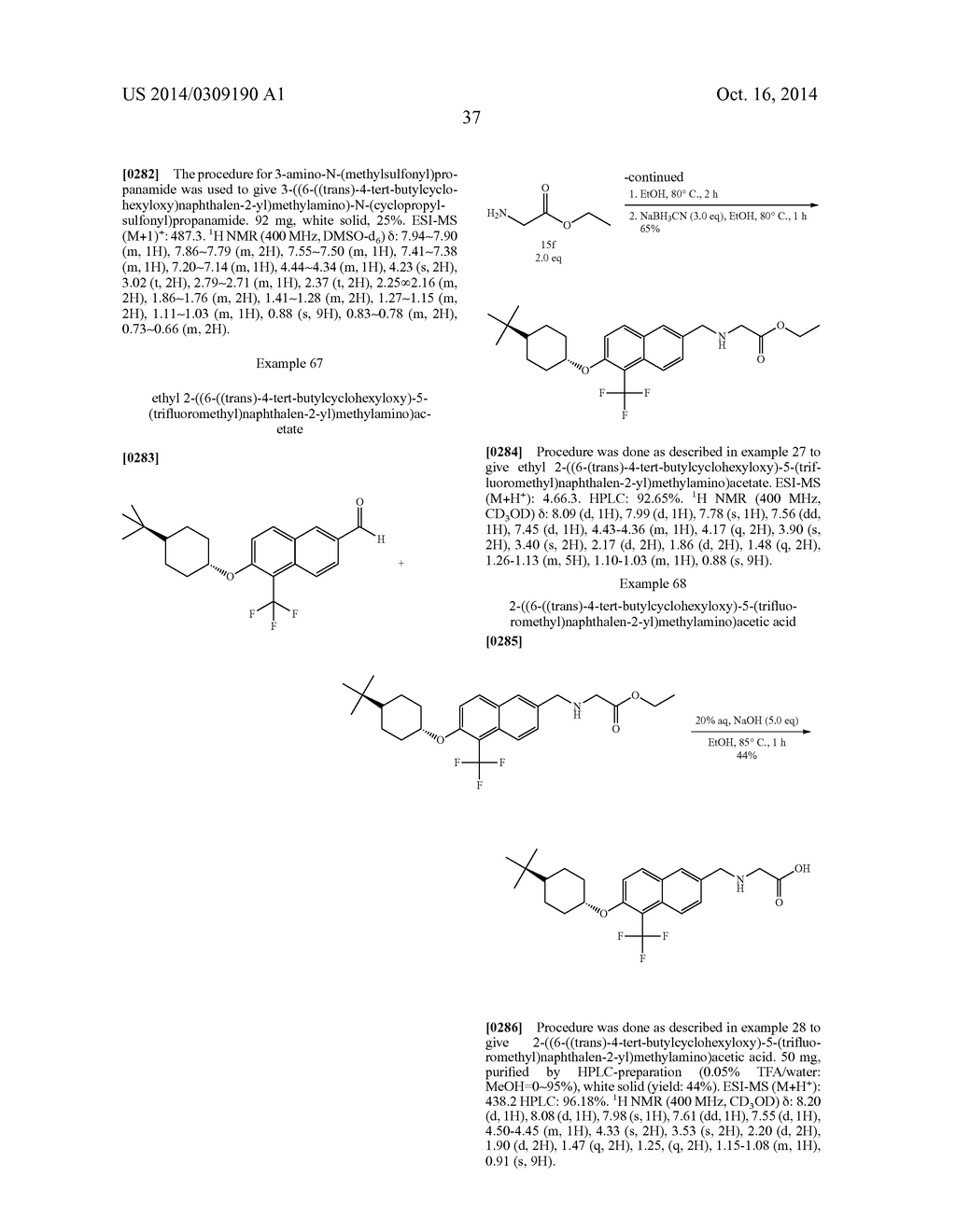 BICYCLIC ARYL SPHINGOSINE 1-PHOSPHATE ANALOGS - diagram, schematic, and image 38