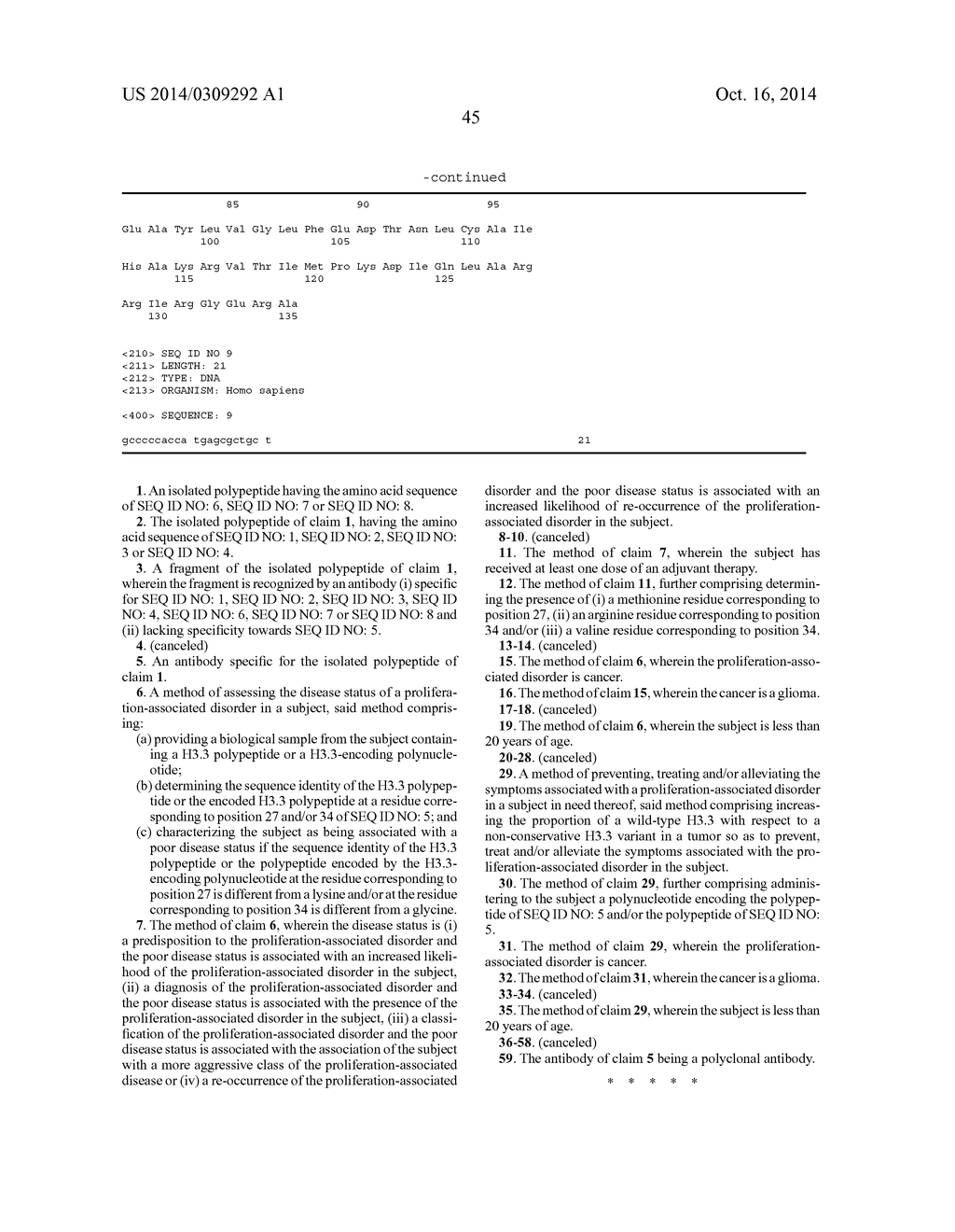 Mutations of Histone Proteins Associated with Proliferative Disorders - diagram, schematic, and image 65