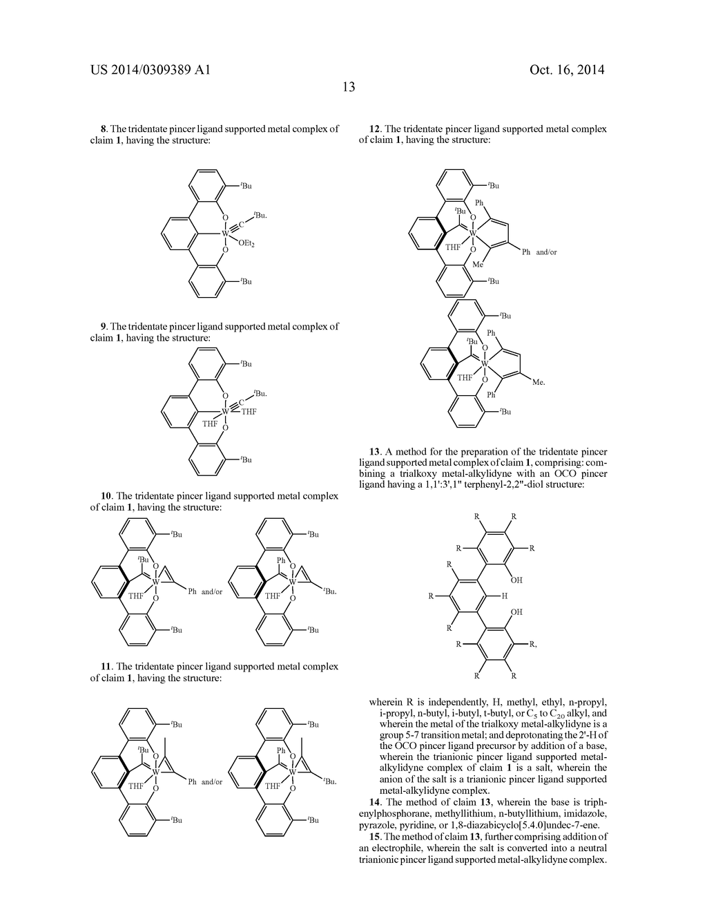 TRIDENTATE PINCER LIGAND SUPPORTED METAL-ALKYLIDYNE AND     METALLACYCLOALKYLENE COMPLEXES FOR ALKYNE POLYMERIZATION - diagram, schematic, and image 28