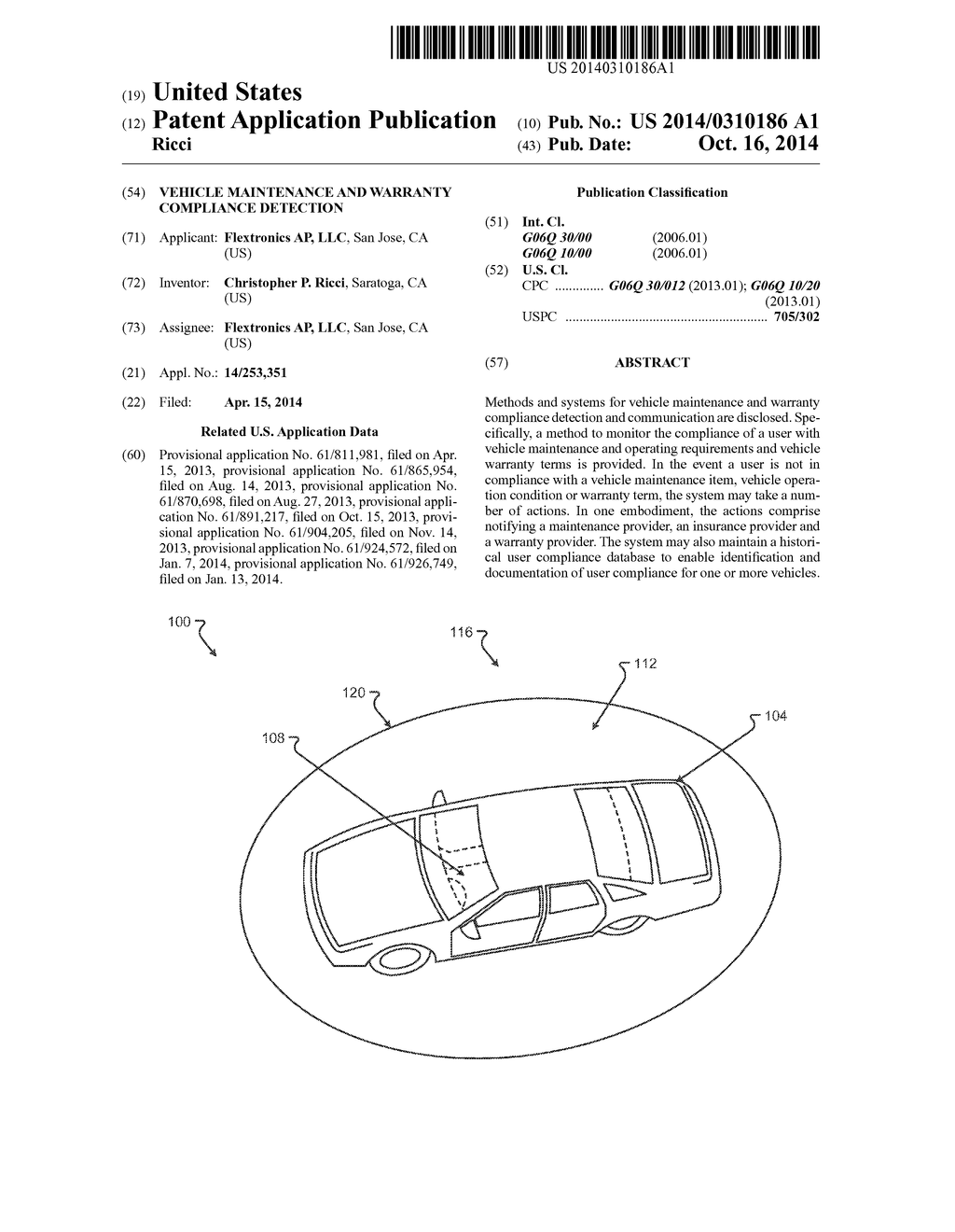 VEHICLE MAINTENANCE AND WARRANTY COMPLIANCE DETECTION - diagram, schematic, and image 01