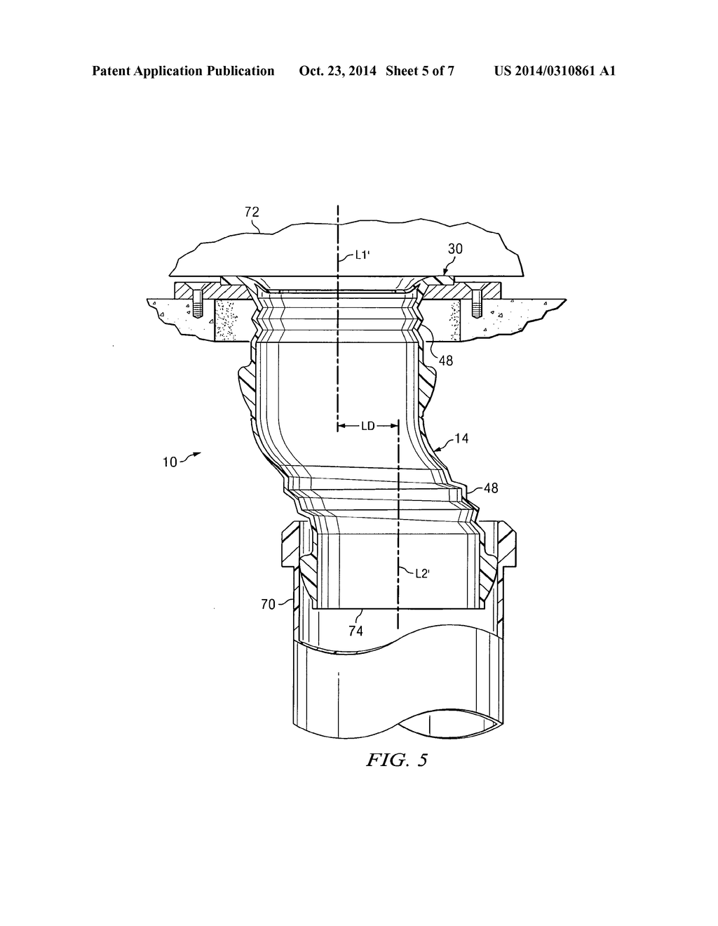 FLEXIBLE FLANGE APPARATUS FOR CONNECTING CONDUITS AND METHODS FOR     CONNECTING SAME - diagram, schematic, and image 06