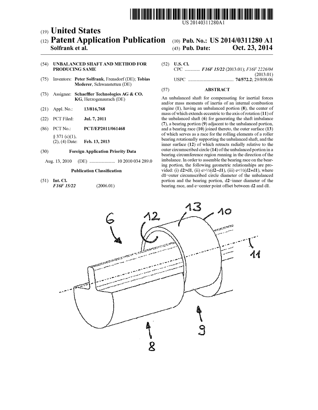 UNBALANCED SHAFT AND METHOD FOR PRODUCING SAME - diagram, schematic, and image 01