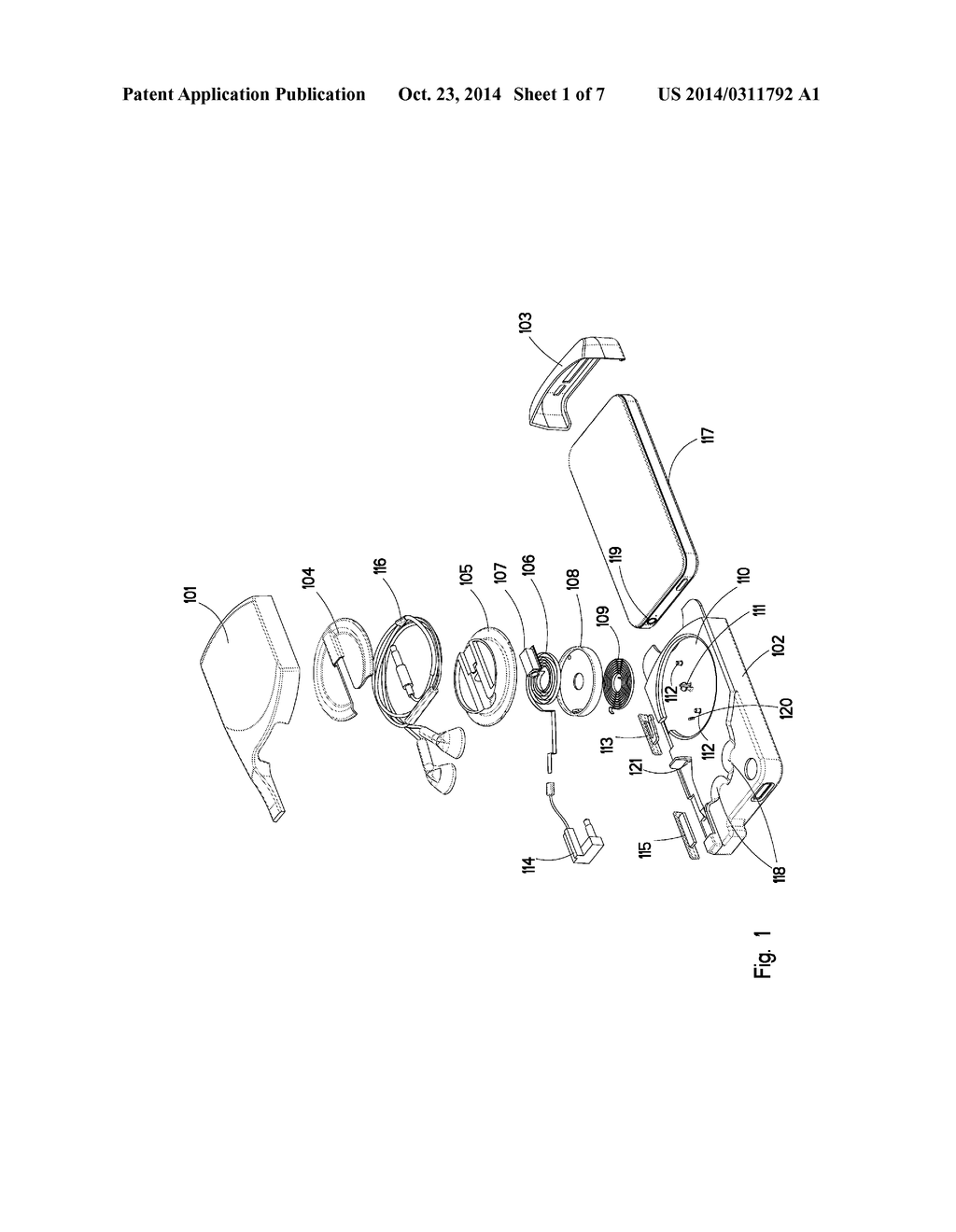 MOBILE DEVICE CASE WITH RETRACTOR REEL ASSEMBLY FOR USER-PROVIDED     HEADPHONES - diagram, schematic, and image 02